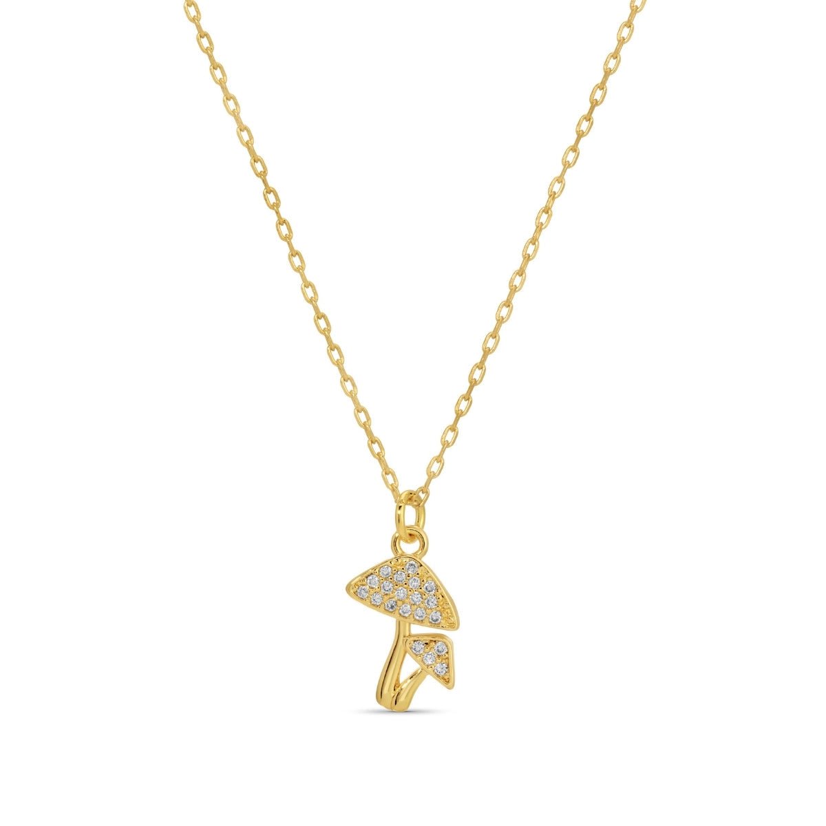 Pavé Mushroom Pendant Necklace - Splendid Iris