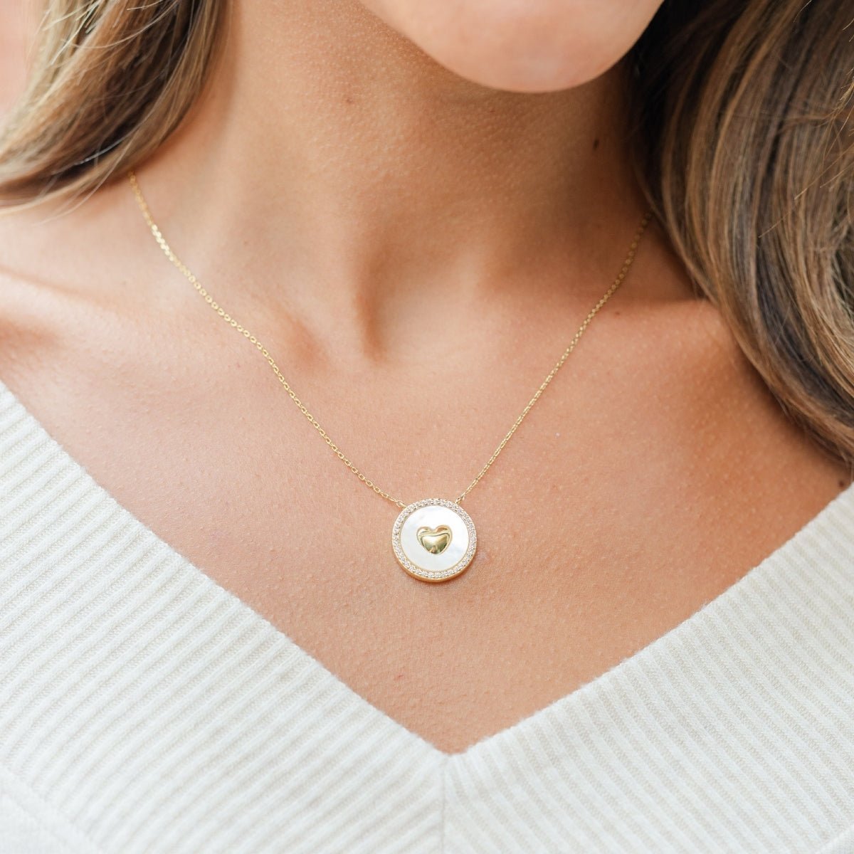 Shimmer & Shine Heart Accented Necklace - Splendid Iris