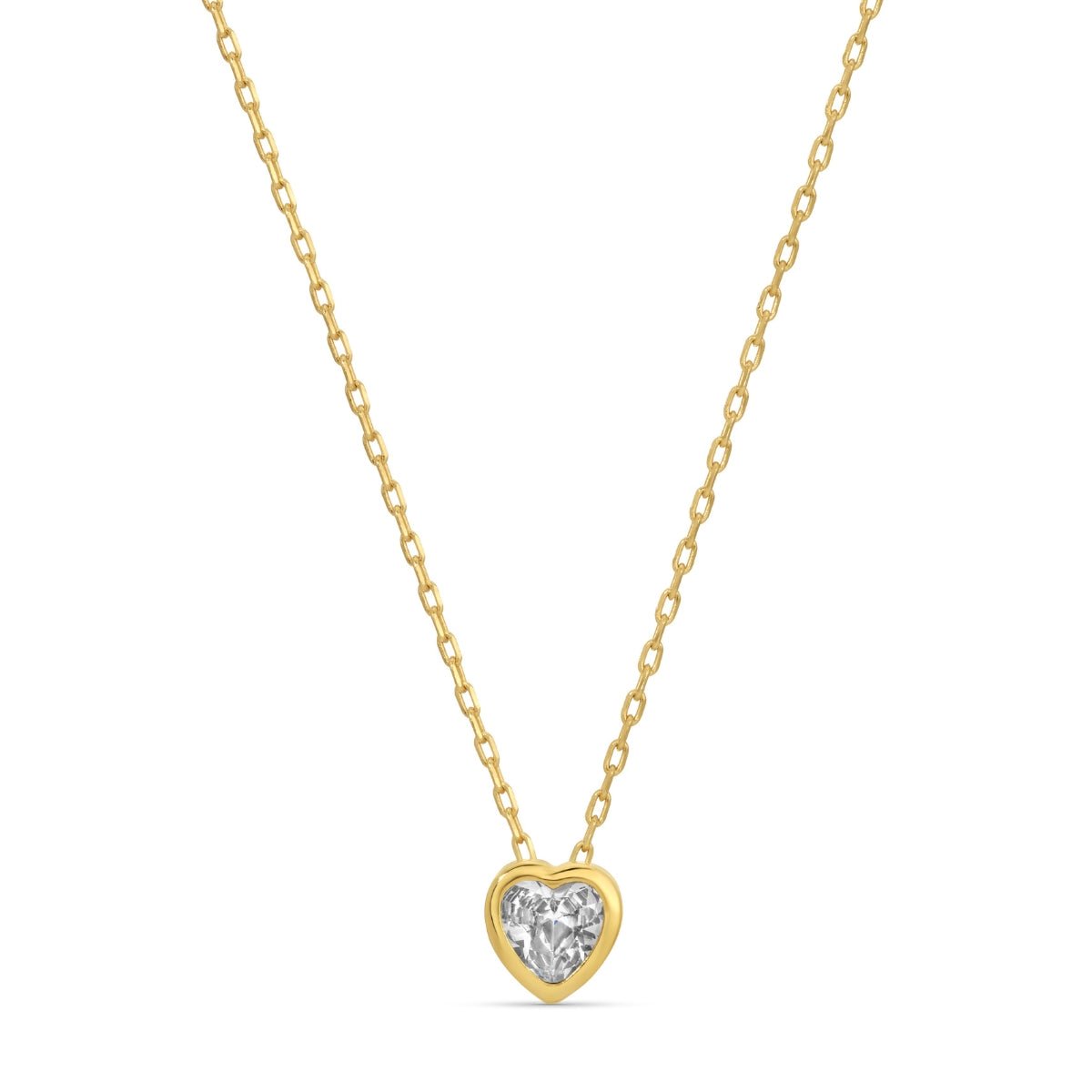 Ultra Delicate CZ Heart Pendant Necklace - Splendid Iris