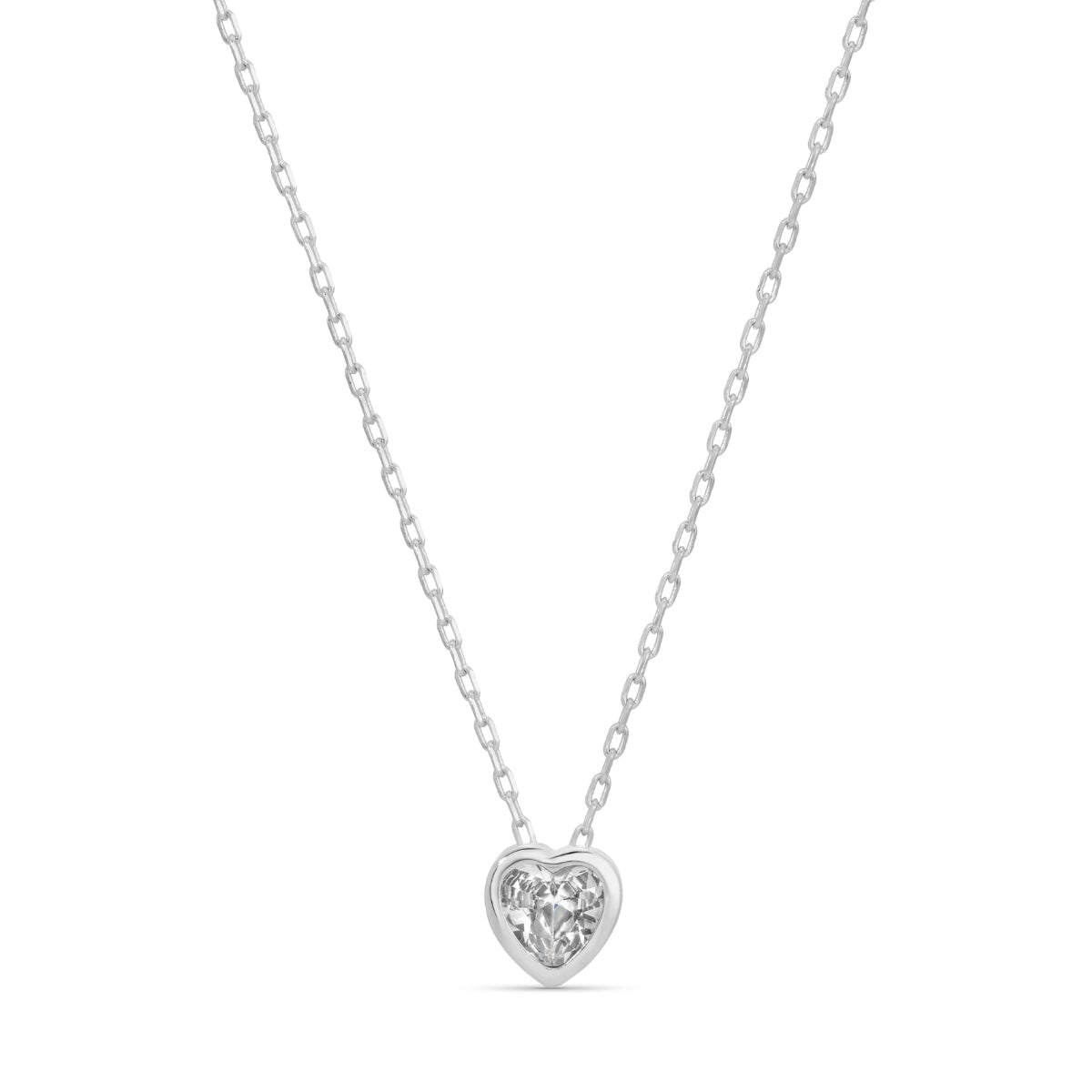Ultra Delicate CZ Heart Pendant Necklace - Splendid Iris