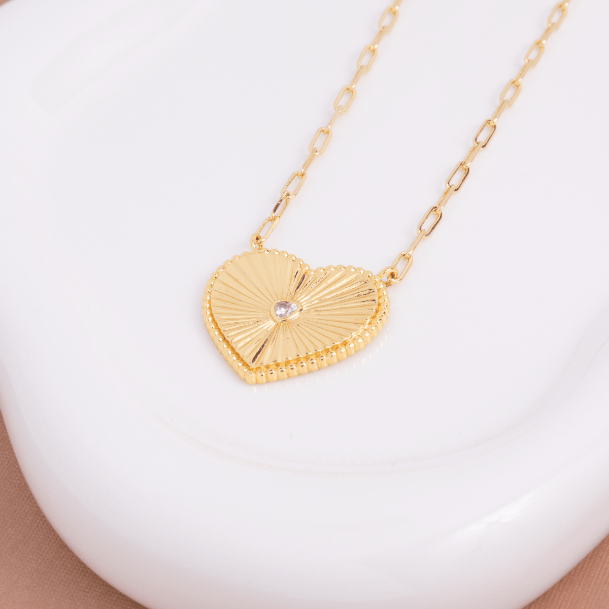 Large Heart Burst Necklace - Splendid Iris