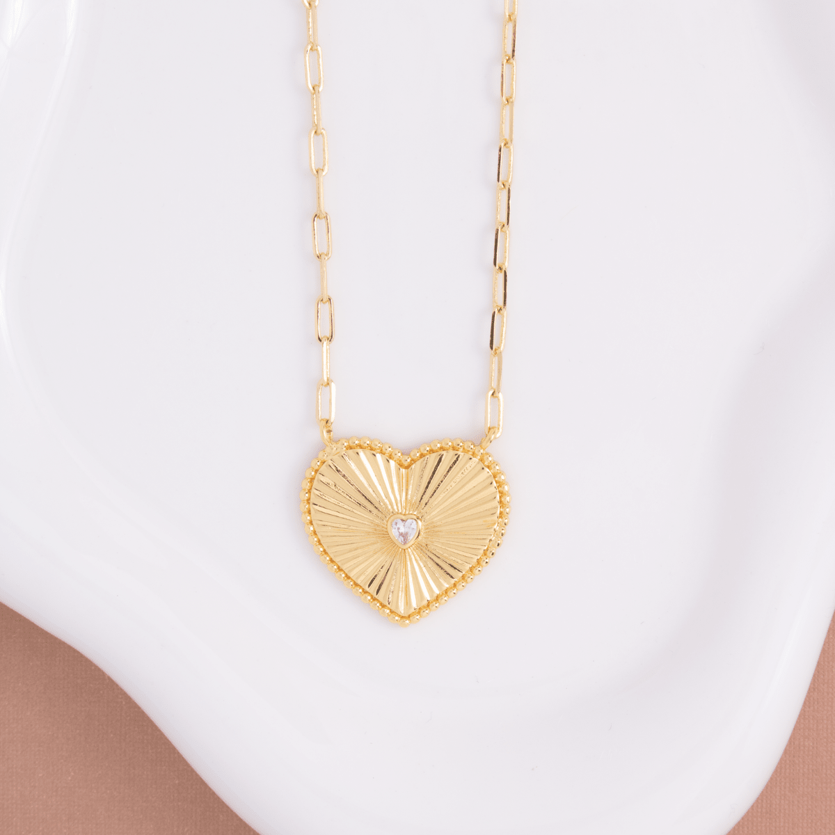 Large Heart Burst Necklace - Splendid Iris
