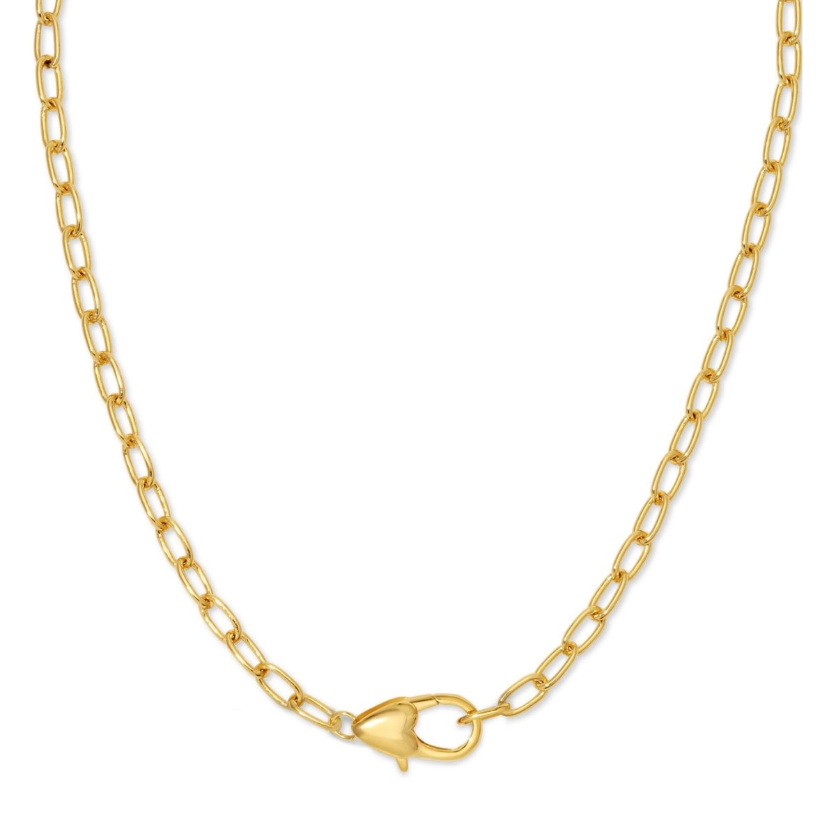 Oval Link Chain Necklace with Heart Clasp - Splendid Iris