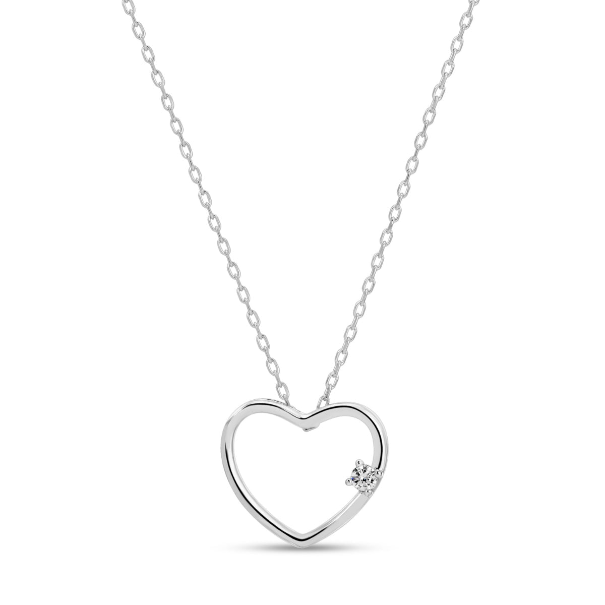 Heart Outline Pendant Necklace - Splendid Iris