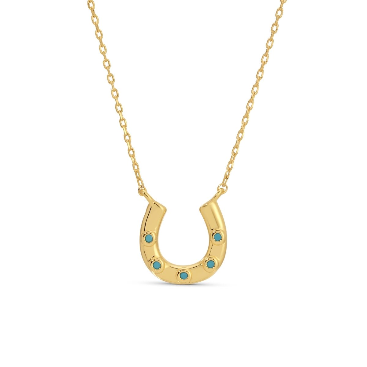 Horseshoe Pendant with Light Blue Accents - Splendid Iris