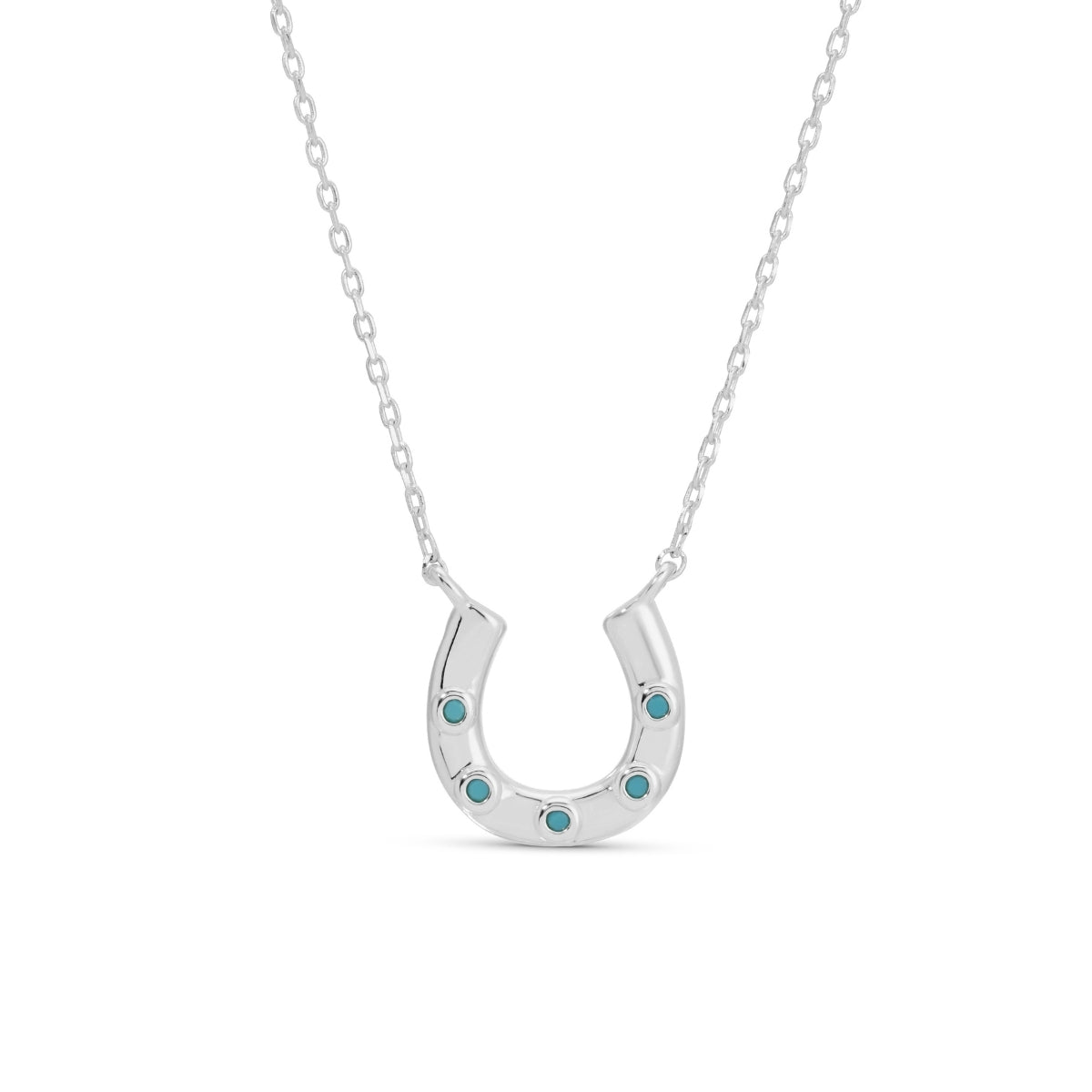 Horseshoe Pendant with Light Blue Accents - Splendid Iris