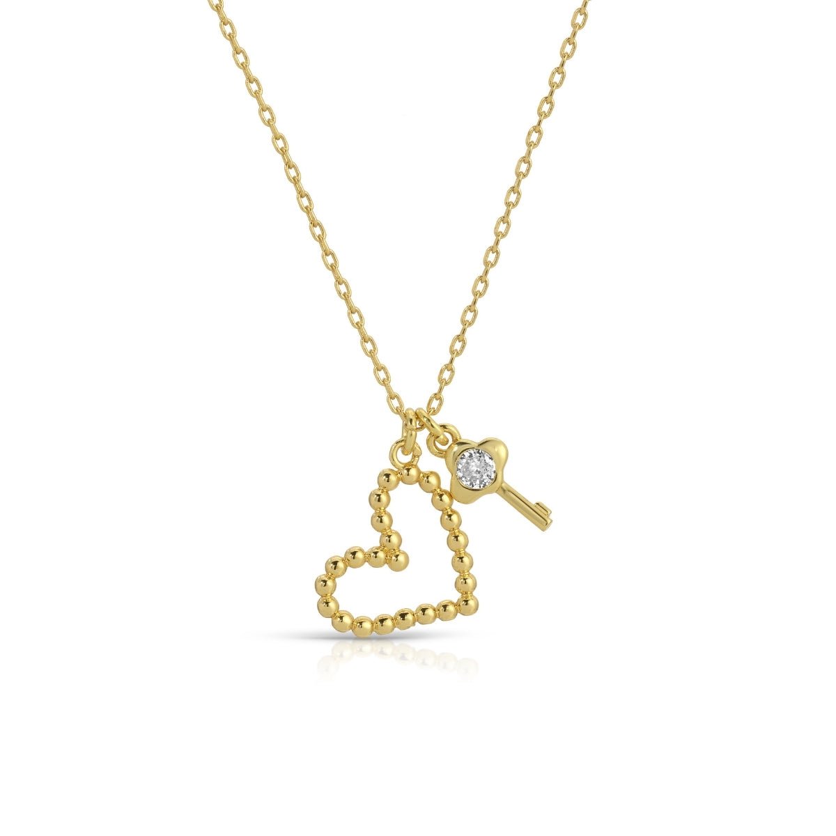 Heart and Key Pendant Necklace - Splendid Iris