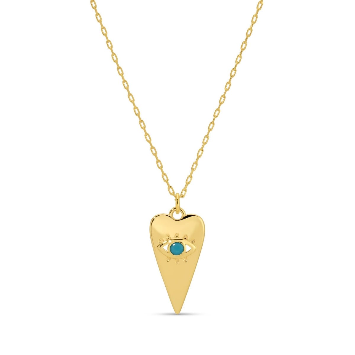 Evil Eye Heart Pendant Necklace - Splendid Iris