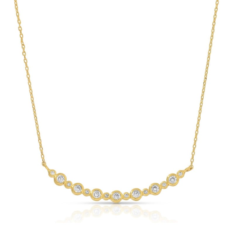 Curved CZ Pendant Necklace - Splendid Iris