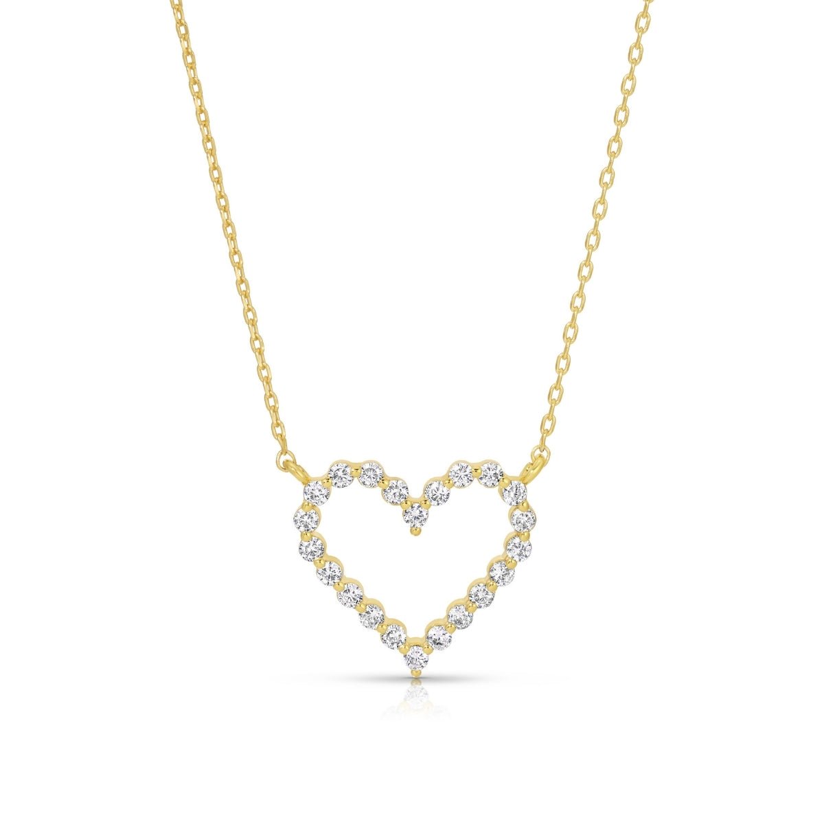 Delicate Heart Pendant with CZ Necklace - Splendid Iris