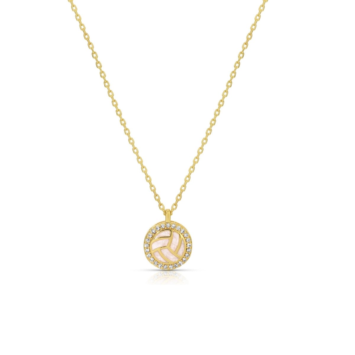 Delicate Shimmering Volleyball Pendant Necklace - Splendid Iris