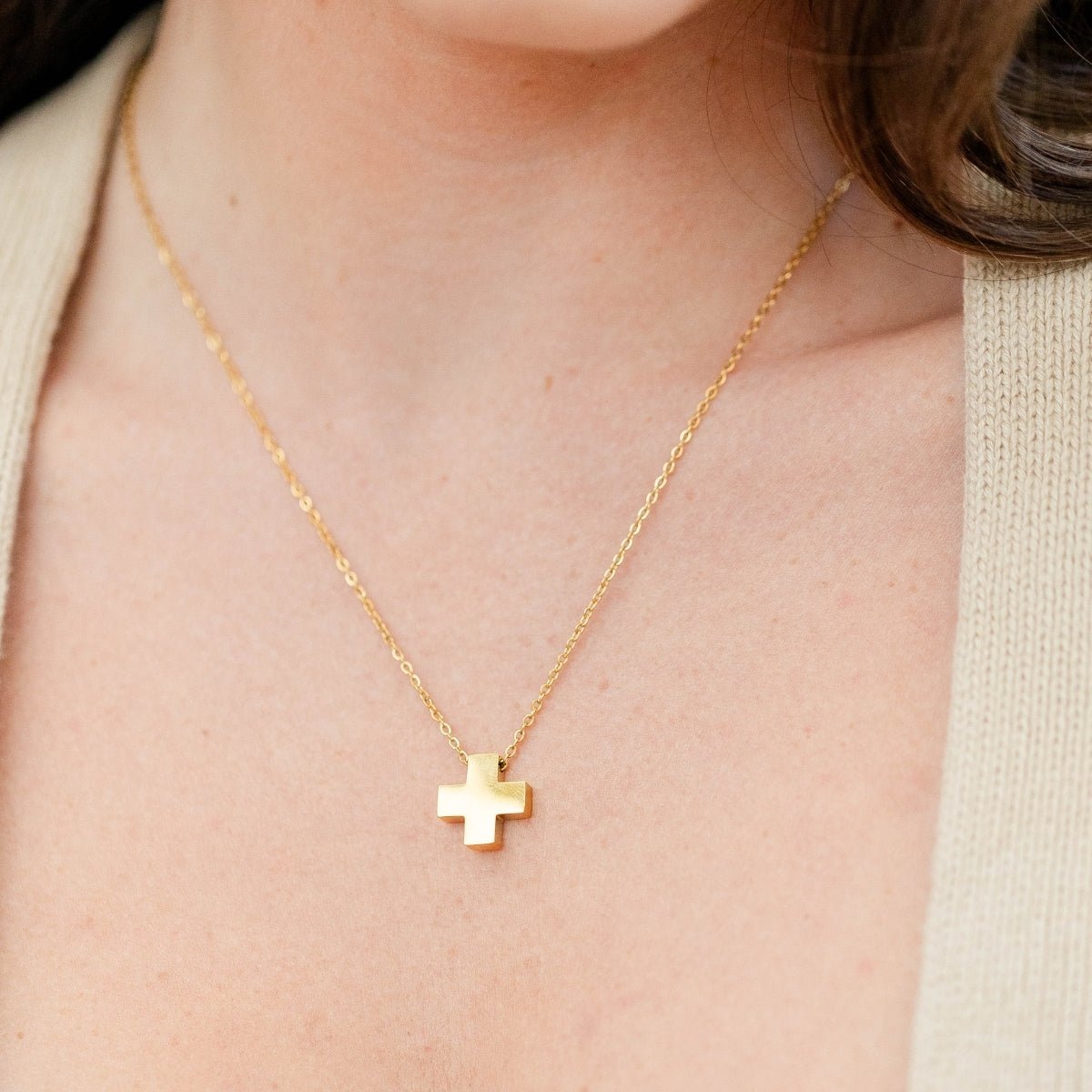 Balanced Cross Pendant Necklace, Water-Resistant - Splendid Iris