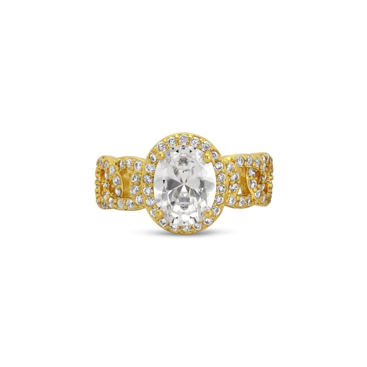 Bold Glitzy Adjustable Ring - Splendid Iris