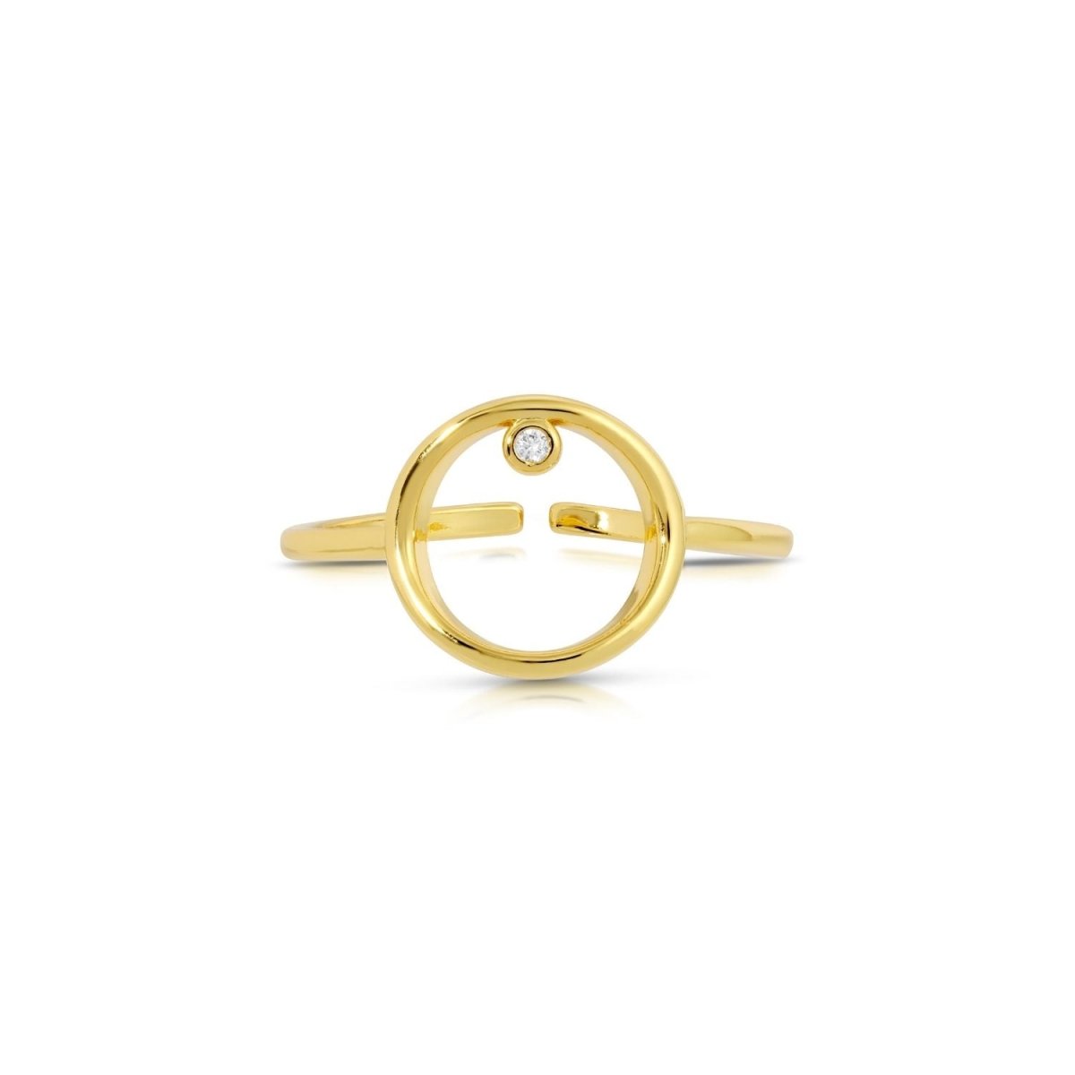 Delicate Adjustable Ring with Shimmer Accent - Splendid Iris