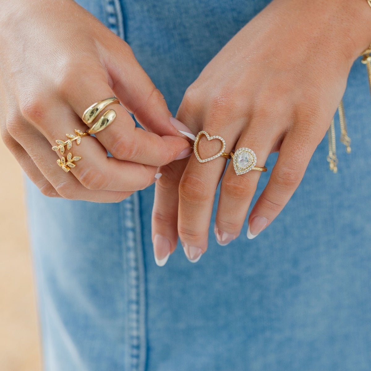 Large Faux Diamond Ring - Splendid Iris