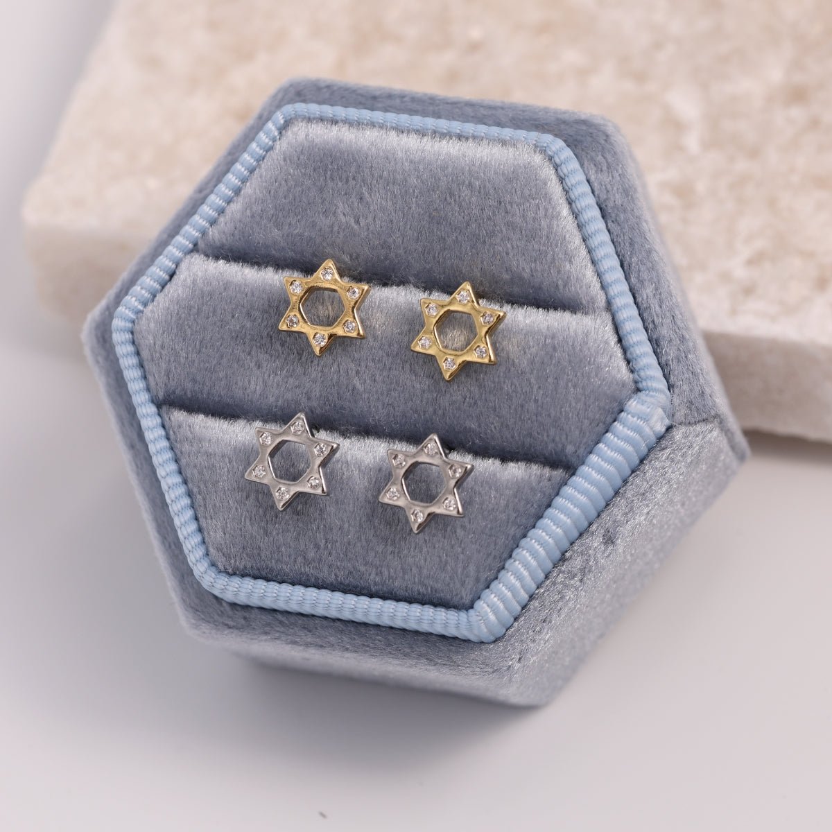 Star of David Stud Earrings on Velvet Tag - Splendid Iris