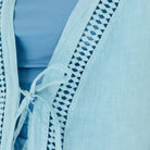 Linen Long Vest / Bathing Suit Cover-Up w/Single Tie - Splendid Iris