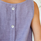 Linen Boxy Tank w/Button Back - Splendid Iris