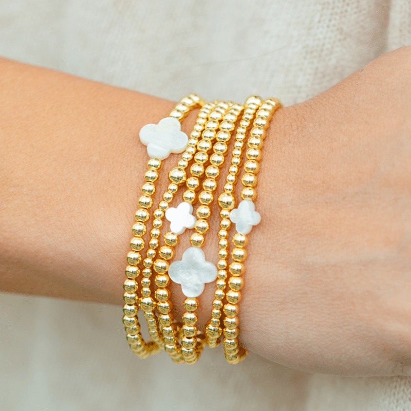 Set of 2 Quatrefoil Stretch Bracelets - Splendid Iris