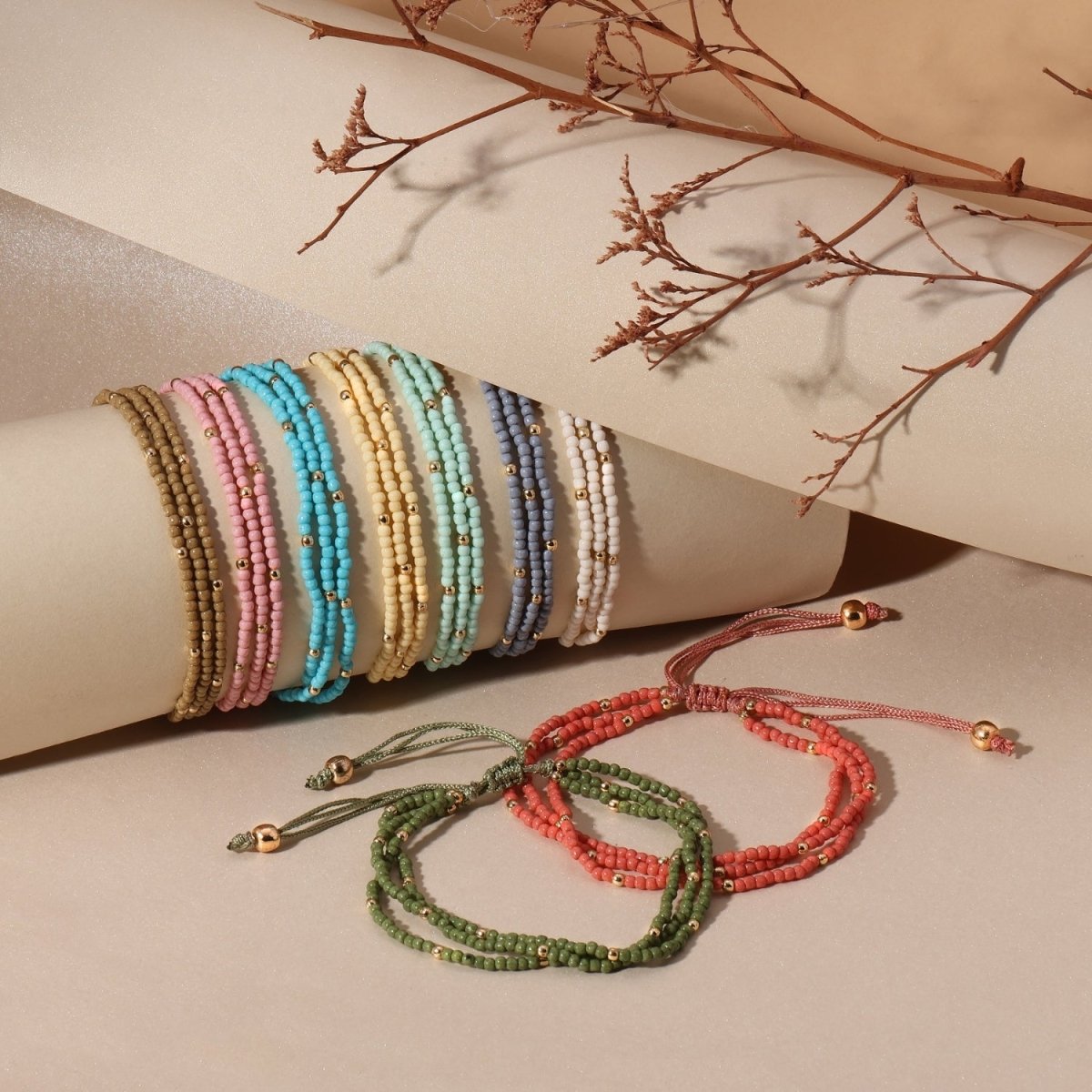 Adjustable Seed Bead Bracelets - Splendid Iris