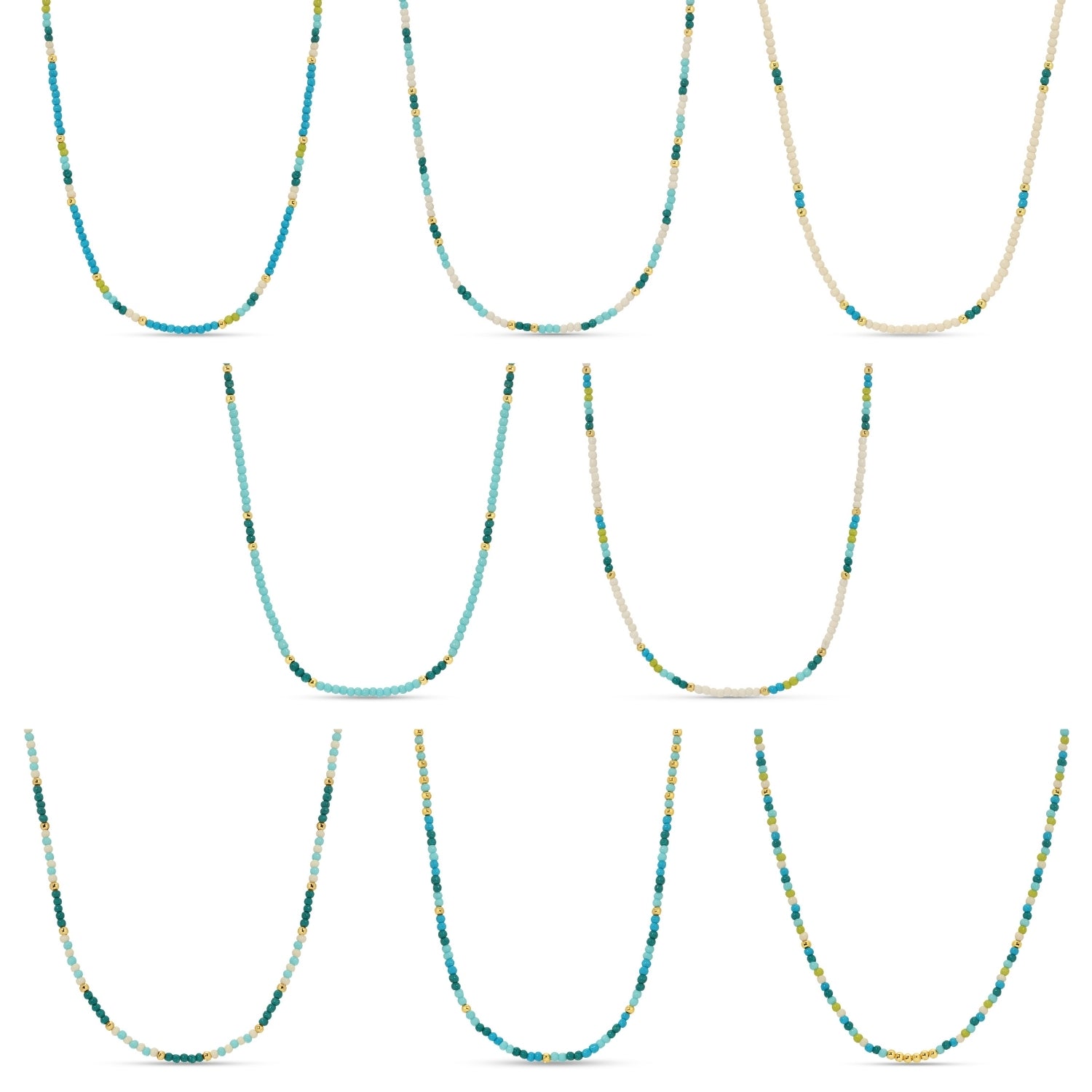 Set/2 Assorted Seed Bead Necklaces - Splendid Iris