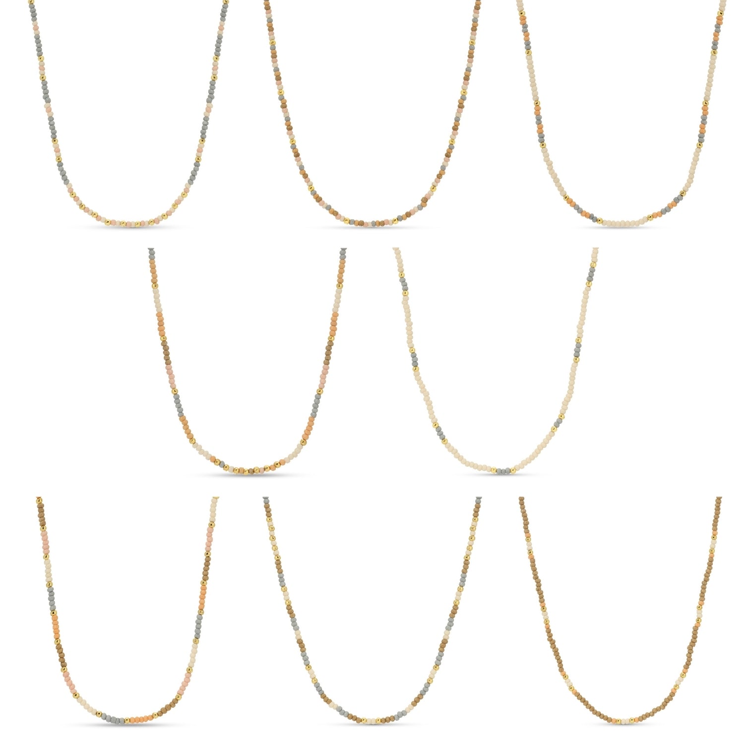 Set/2 Assorted Seed Bead Necklaces - Splendid Iris