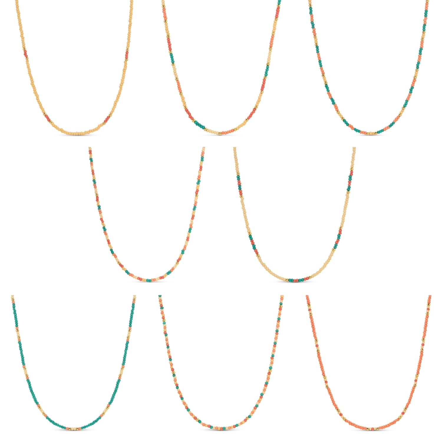 Set/2 Assorted Seed Bead Necklaces - Splendid Iris