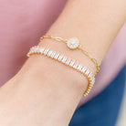 Baguette Circle Pulley Bracelet - Splendid Iris