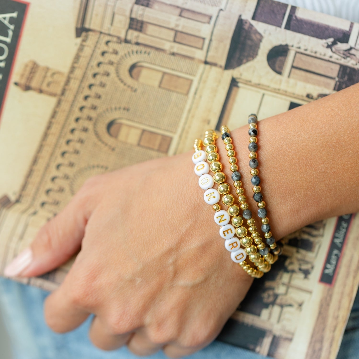 BOOK NERD Beaded Bracelet - Splendid Iris
