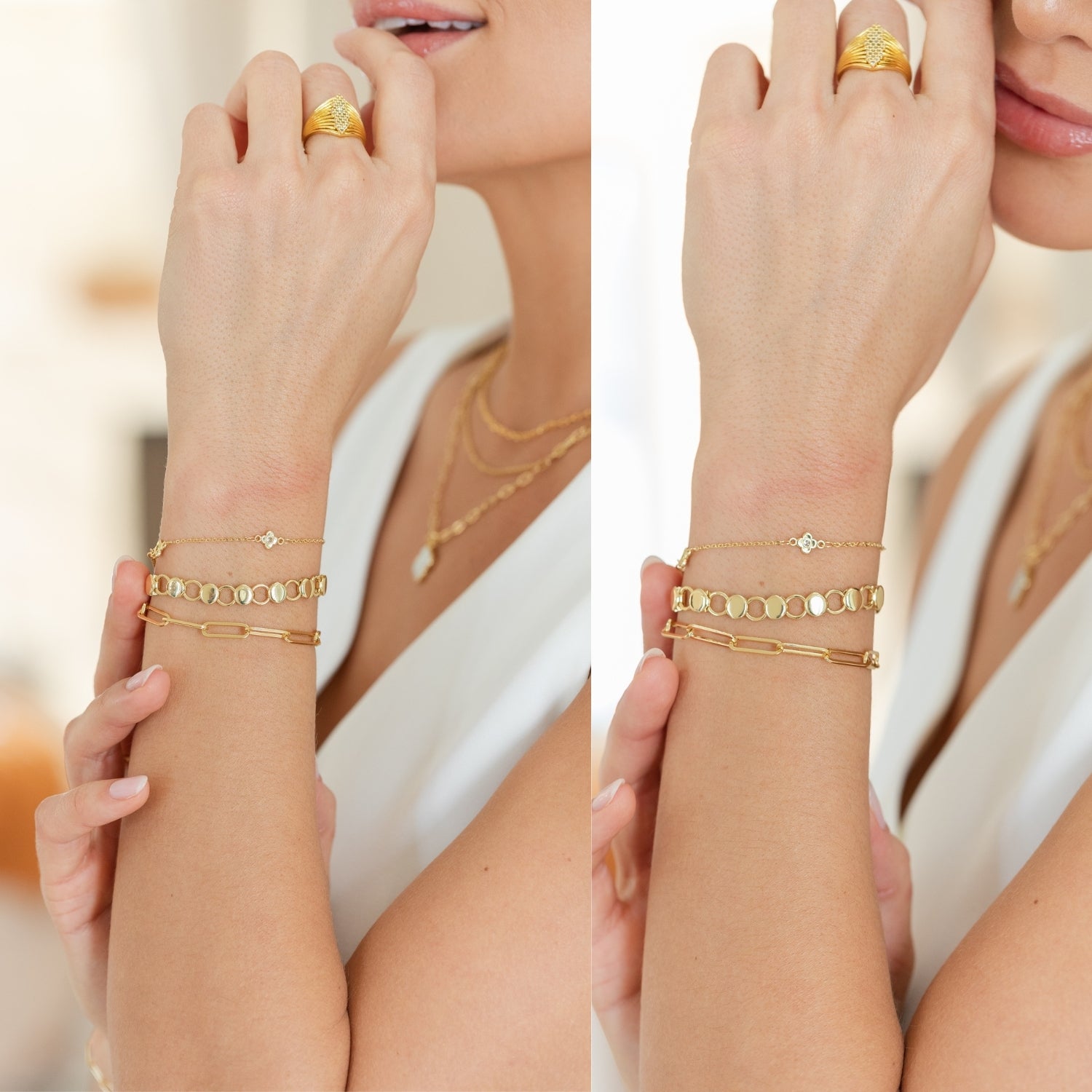 Delicate quatrefoil Pulley Bracelet - Splendid Iris