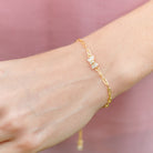 Glitzy Bow Pulley Bracelet - Splendid Iris