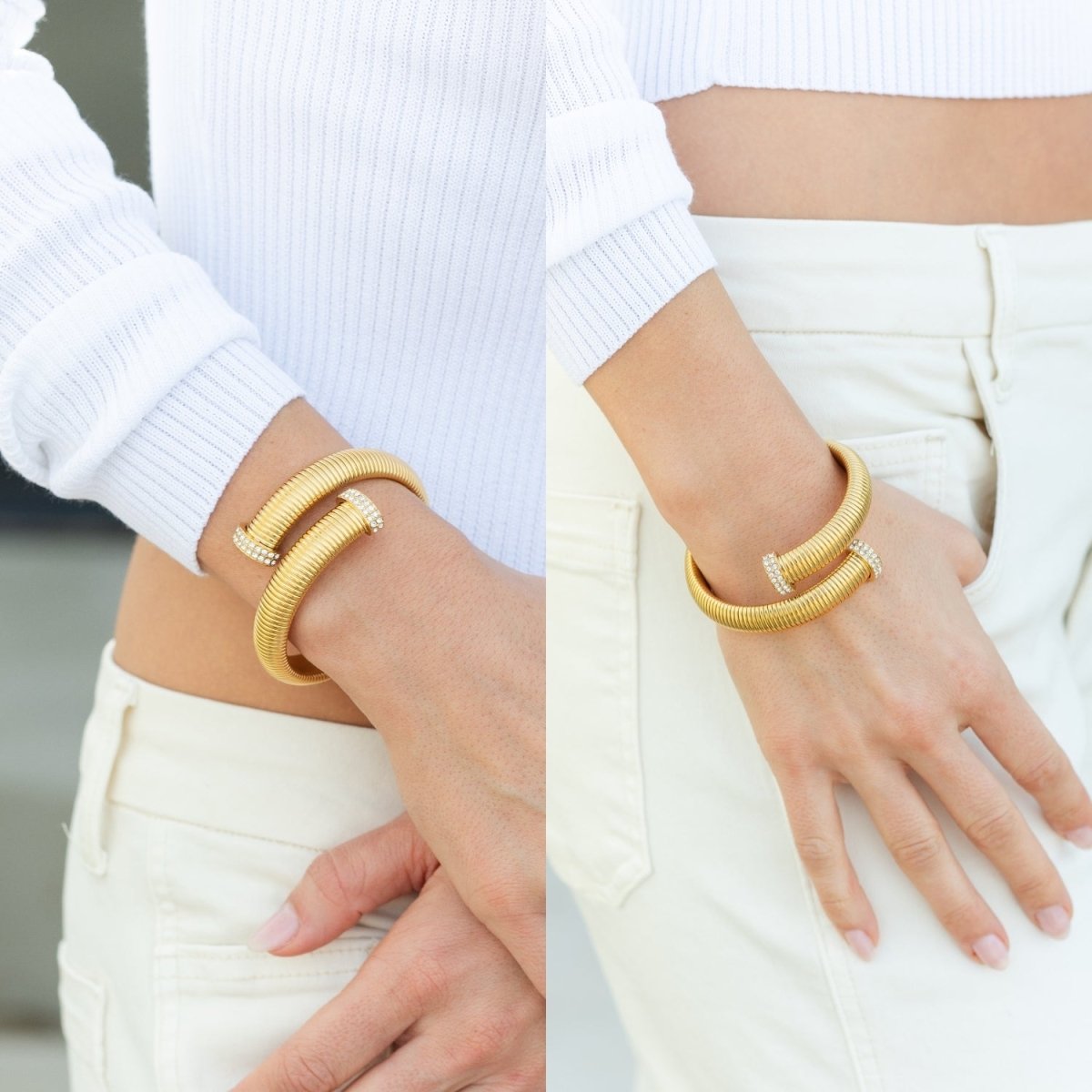 Large Flex Cross Over Bracelet - Water Resistant - Splendid Iris