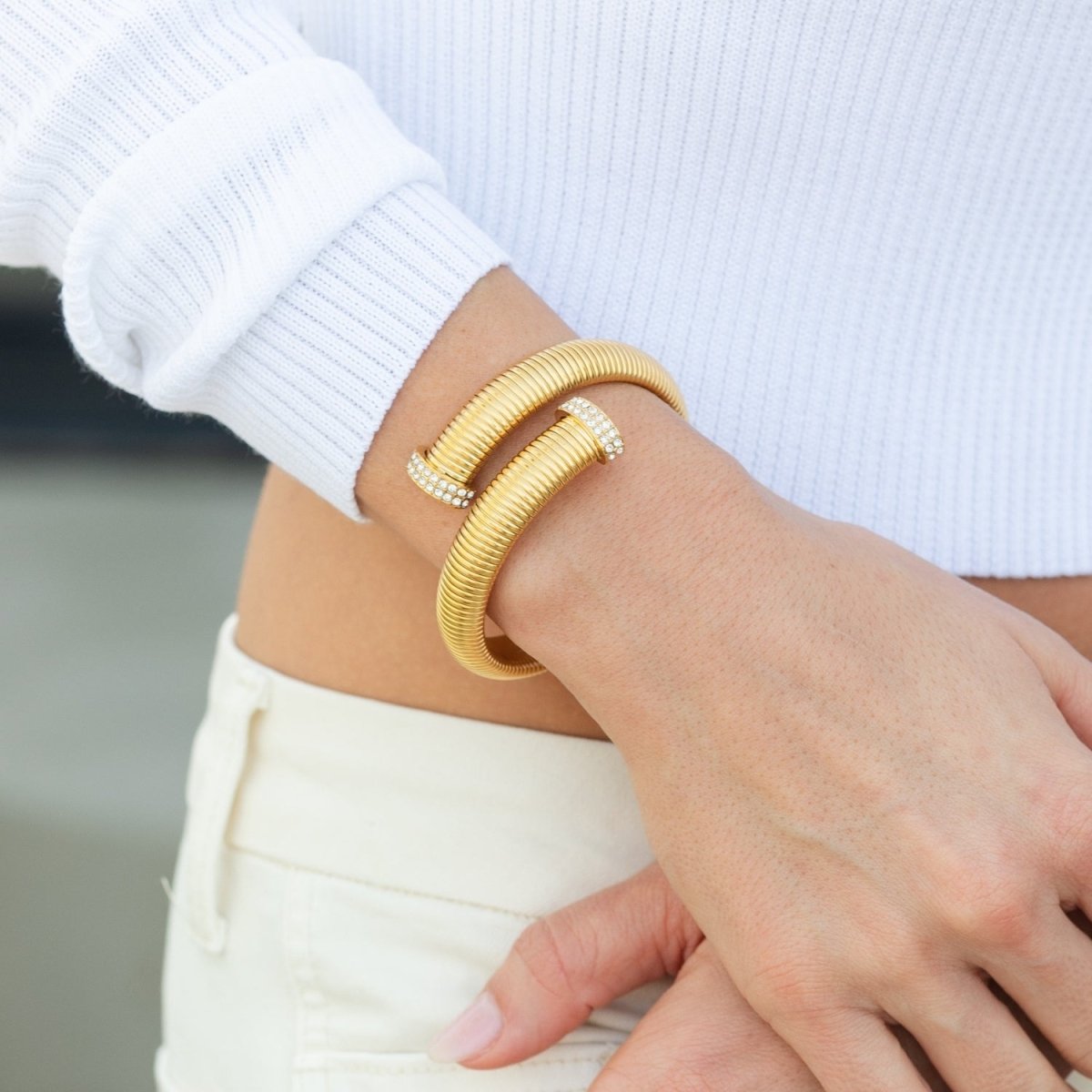 Large Flex Cross Over Bracelet - Water Resistant - Splendid Iris