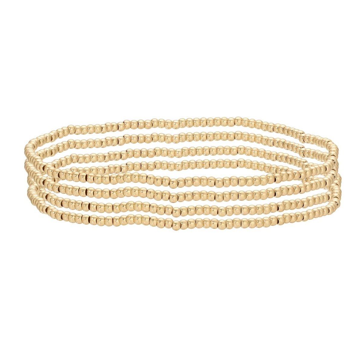 Set of 4 Gold Stretch Bracelets (2mm) - Splendid Iris