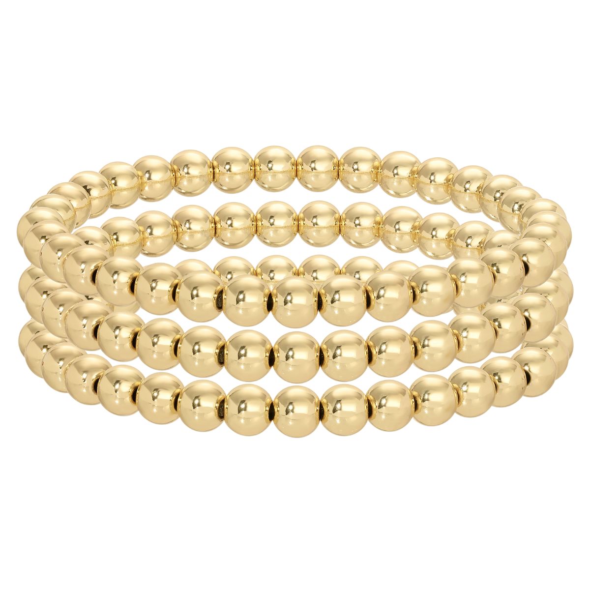 Set/3 Large Bead Stretch Bracelets - Splendid Iris