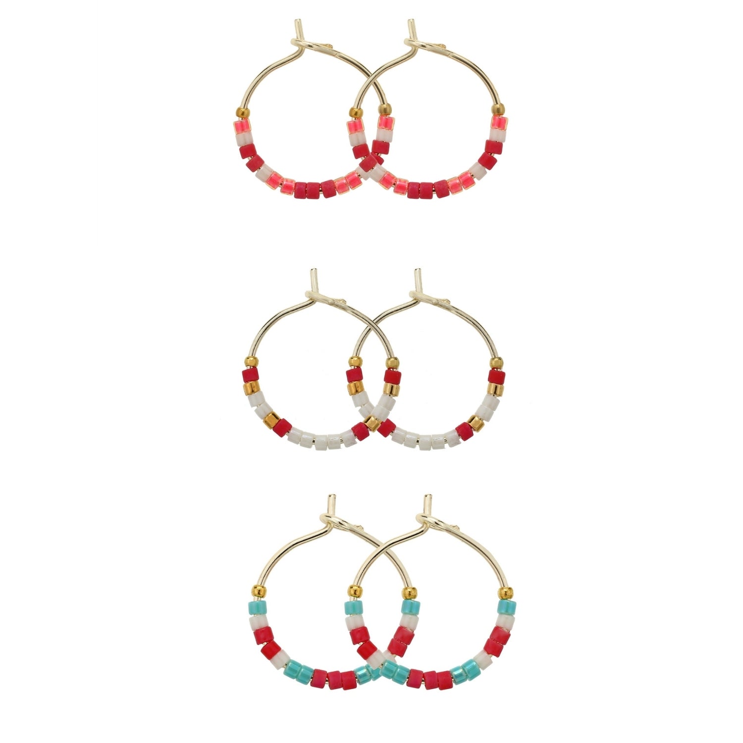 Combo 3, Petite Miyuki Delica Hoops - Splendid Iris
