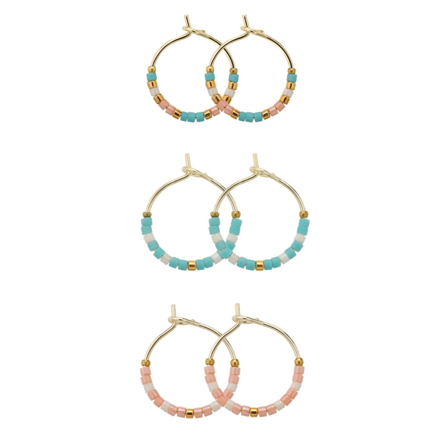 Combo 3, Petite Miyuki Delica Hoops - Splendid Iris