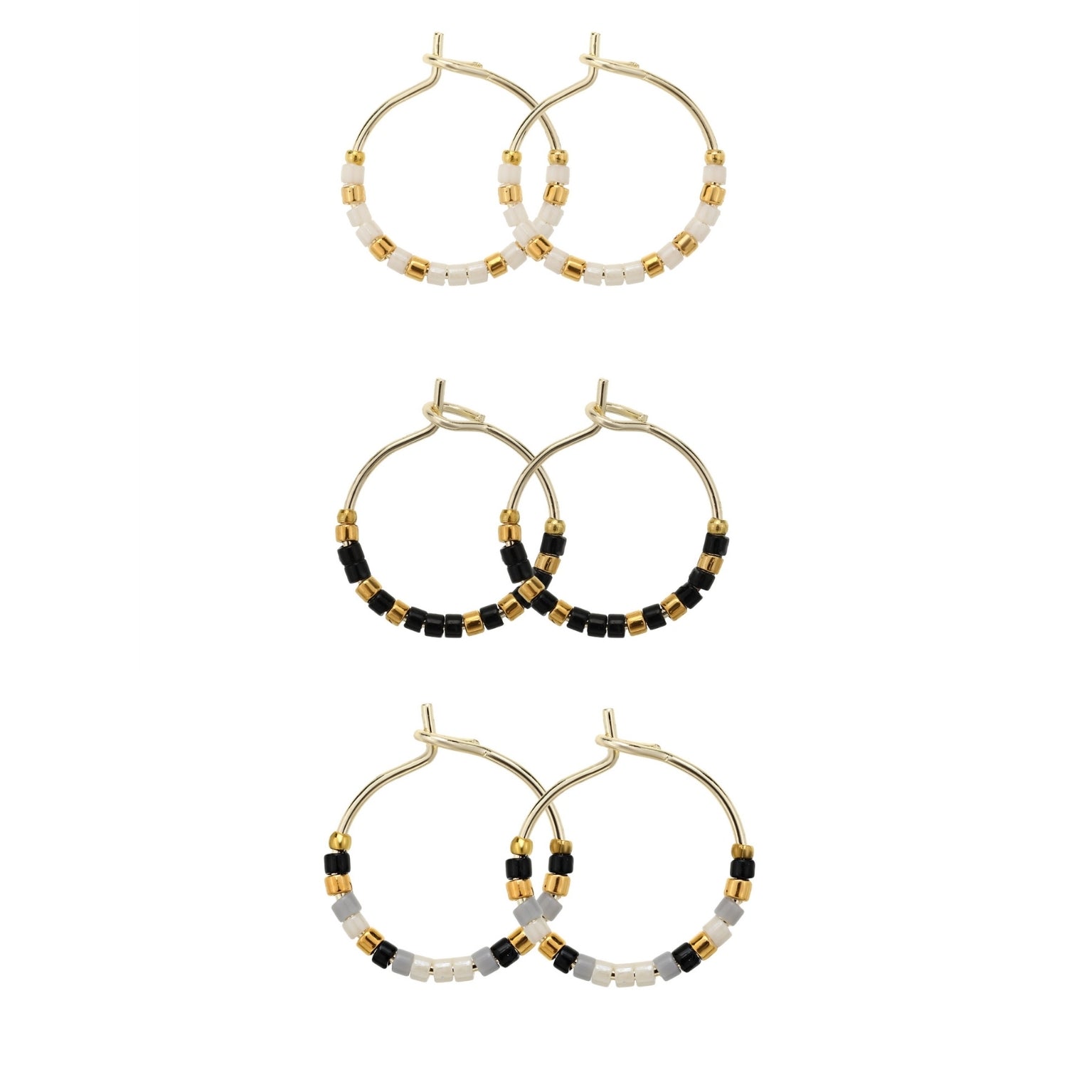 Combo 3, Petite Miyuki Delica Hoops - Splendid Iris