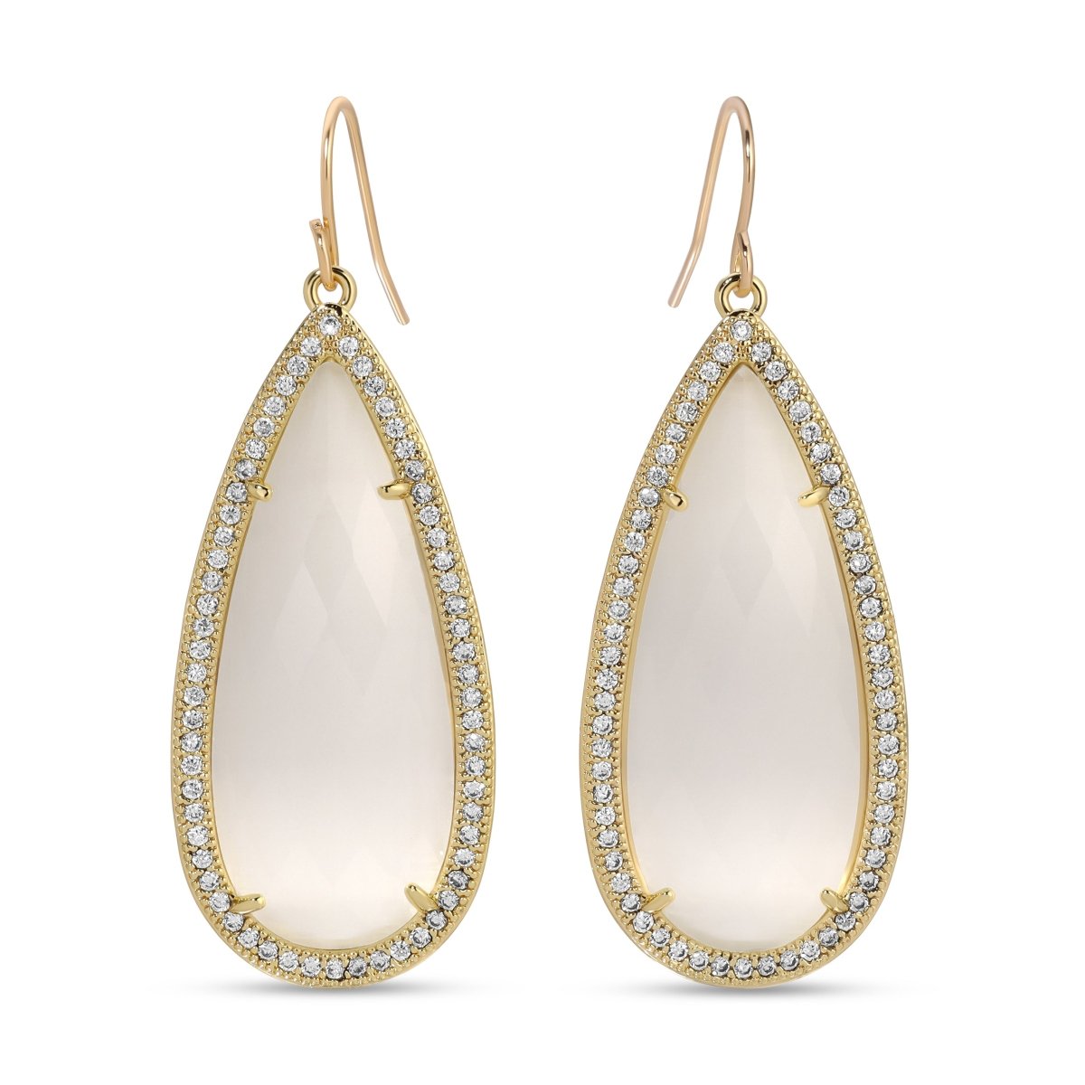 Phoebe Long Shimmer Stone Earrings - Splendid Iris