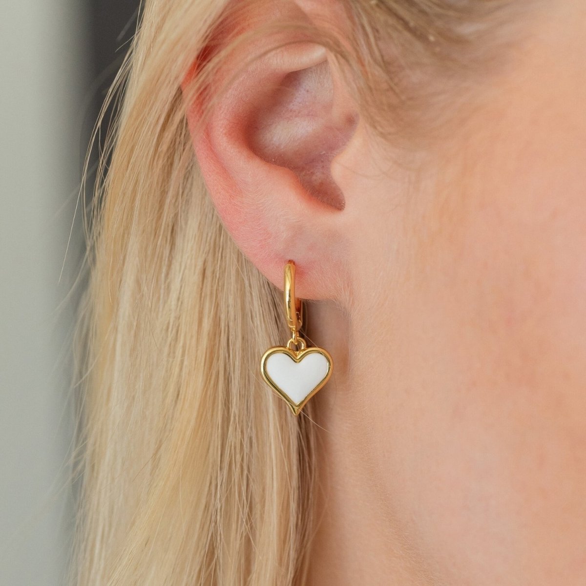 Colorful Heart Drop Huggies - Splendid Iris