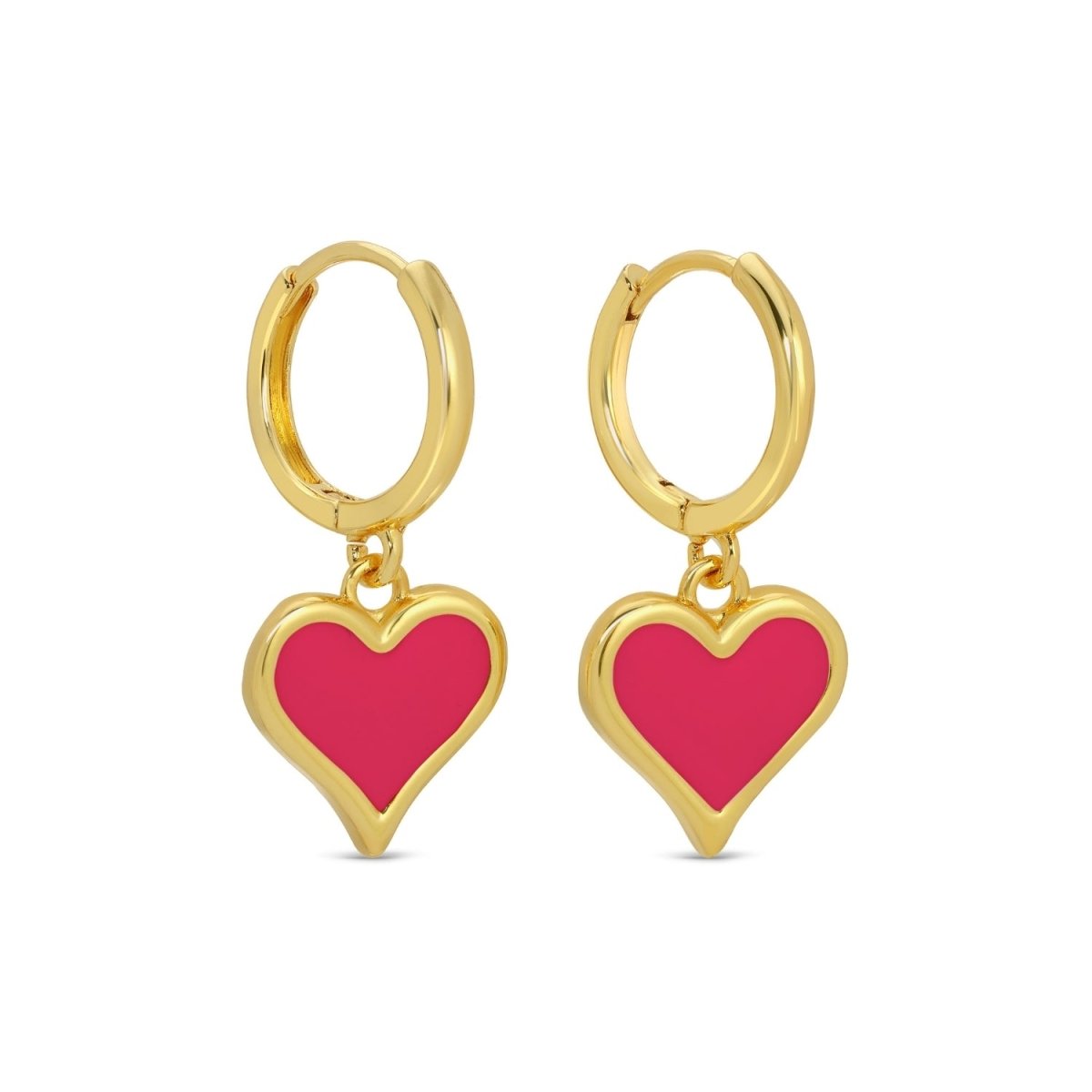 Colorful Heart Drop Huggies - Splendid Iris