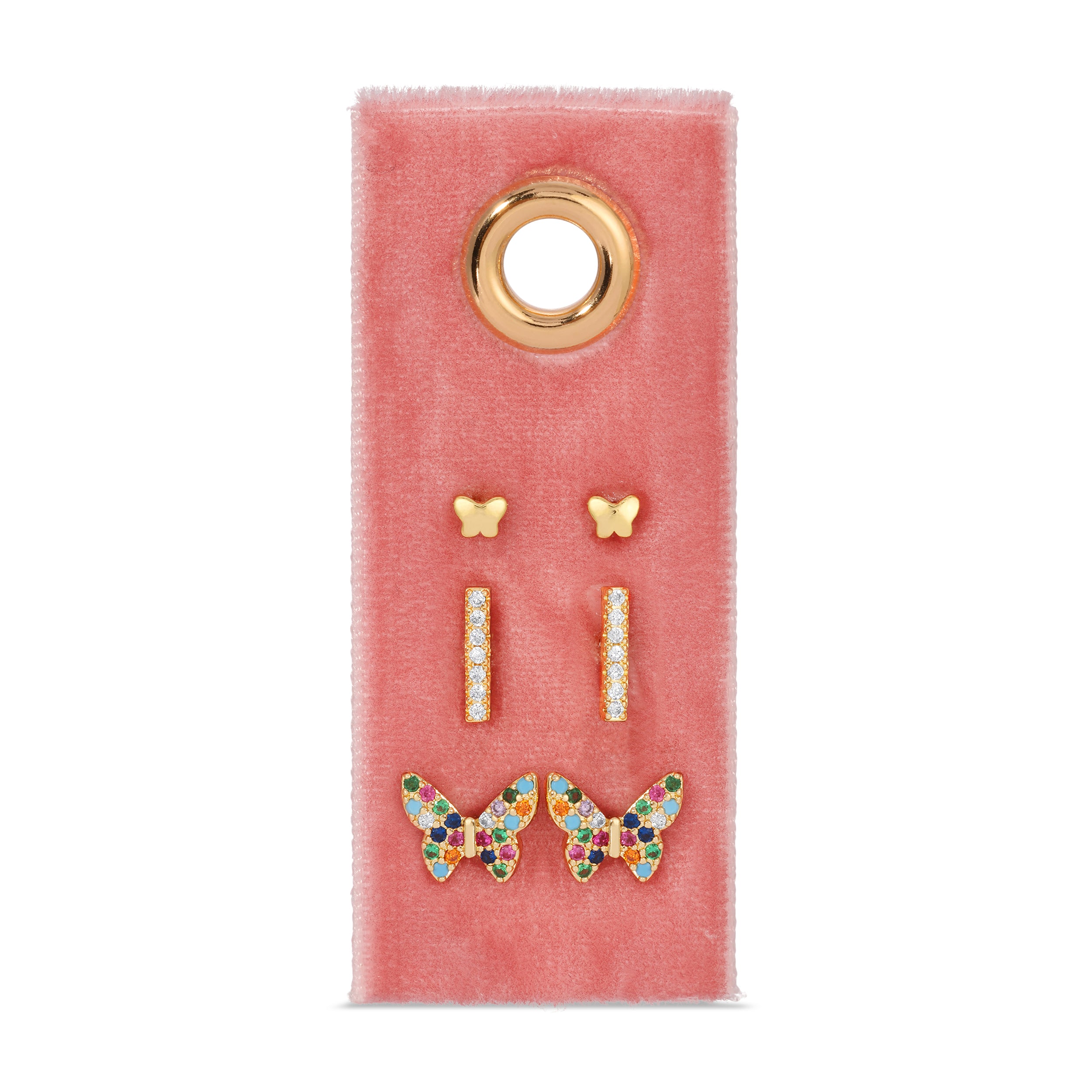 Butterfly Velvet Stud Gift Set - Splendid Iris