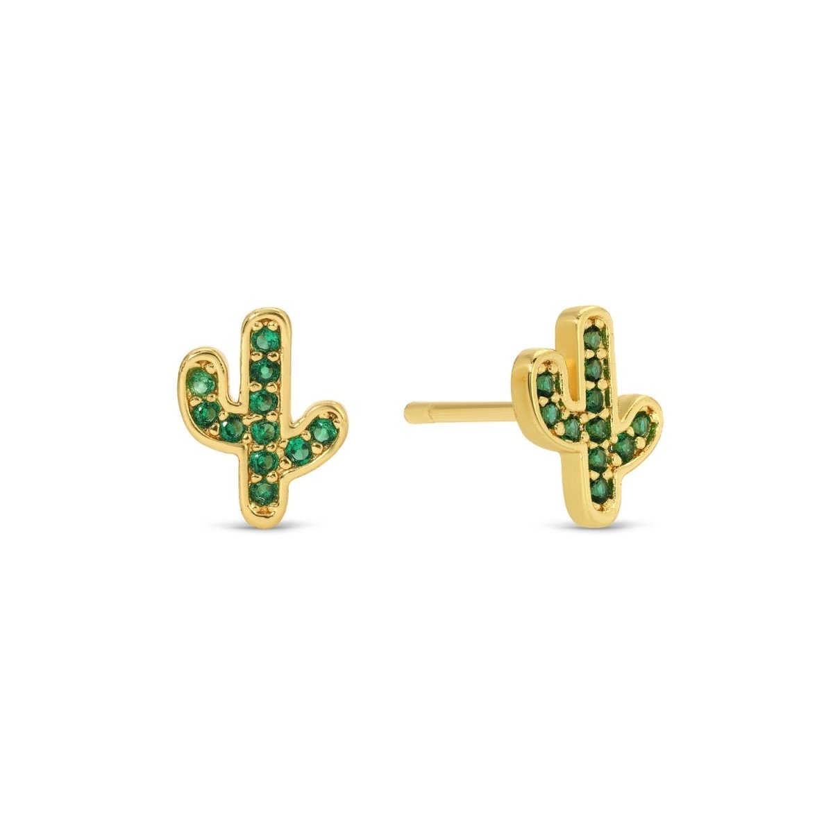 Green Pavé Cactus Studs on Velvet Gift Tag - Splendid Iris