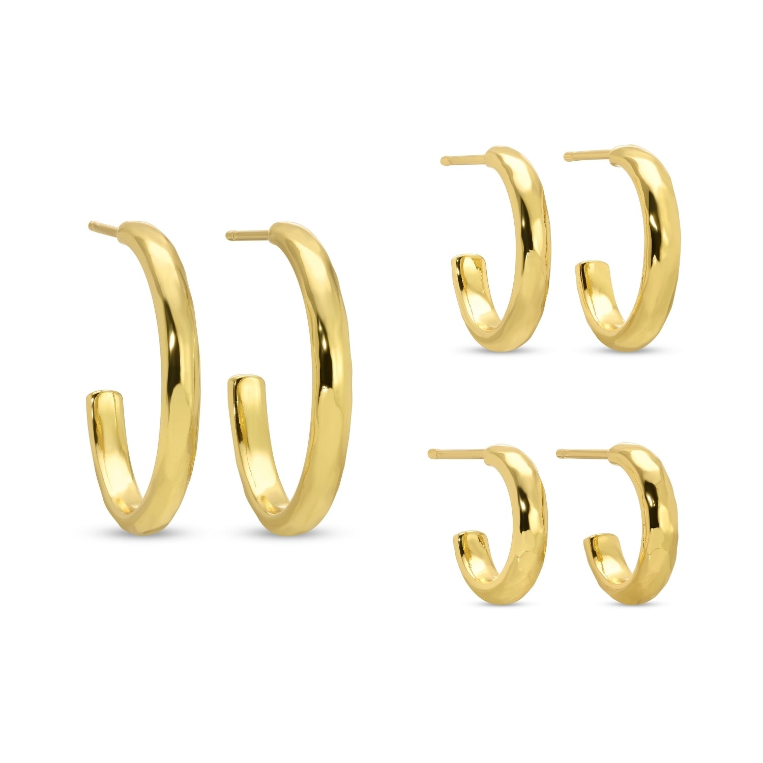 Combo 3, Graduating Textured Hoops - Splendid Iris