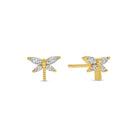 Dragonfly Studs on Velvet Gift Tag - Splendid Iris
