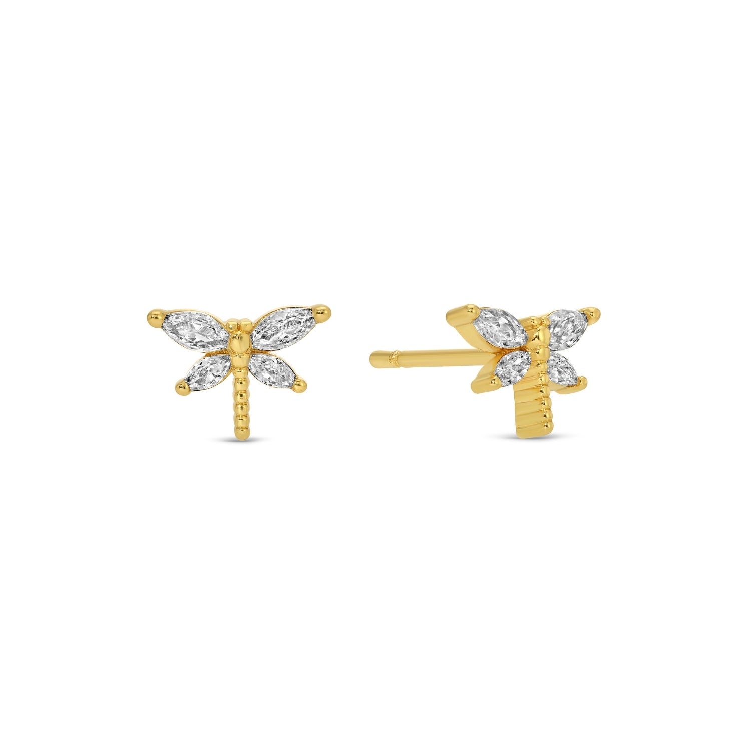 Dragonfly Studs on Velvet Gift Tag - Splendid Iris