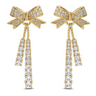 Hello Beautiful, Long Bow Earrings - Splendid Iris