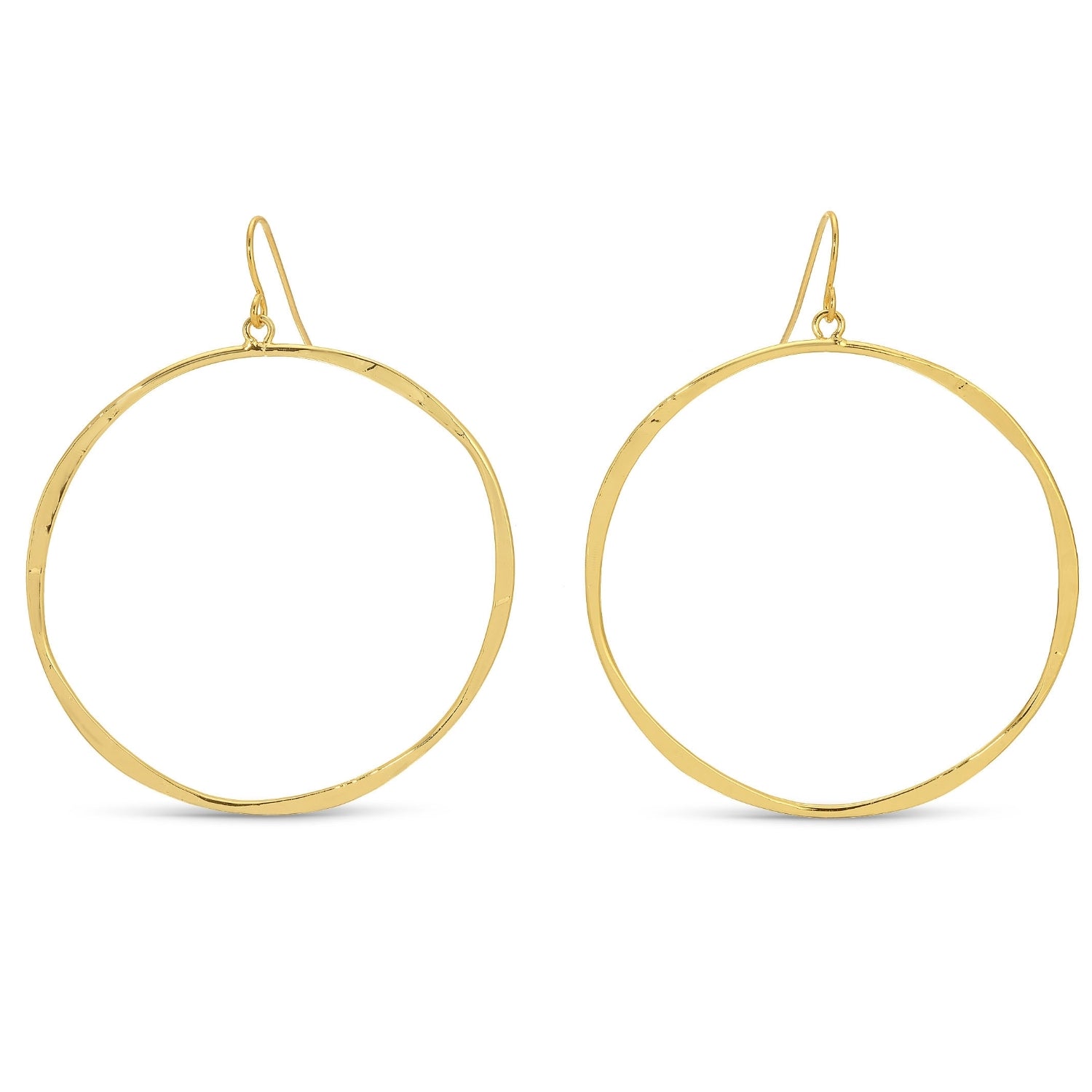 Large lightly hammered open circle earrings - Splendid Iris