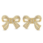 Large Pave Bow Stud Earrings - Splendid Iris