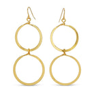 Long lightly hammered double open circle earrings - Splendid Iris